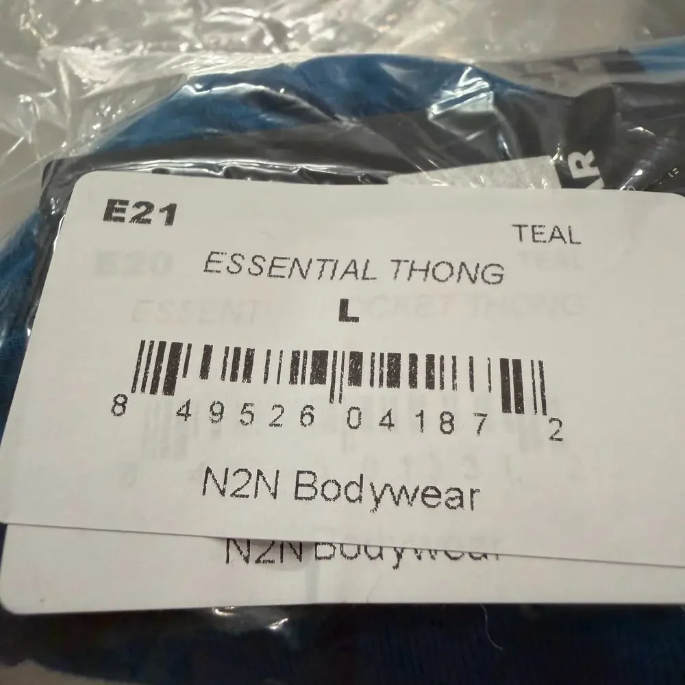 Set Of 2 N2N Bodywear Mens Essential Thong Color Teal Blue Size Large